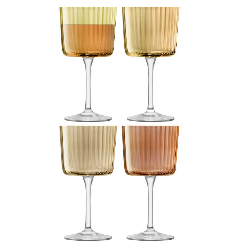LSA Amber Gems Set of 4 Wine Glasses